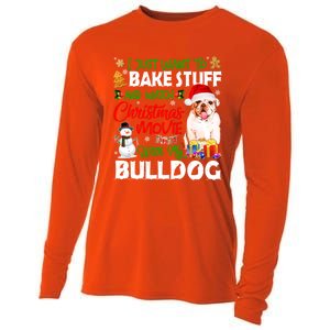 I Just Want To Bake Stuff And Christmas Movie With Bulldog Gift Cooling Performance Long Sleeve Crew