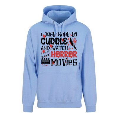 I Just Want To Cuddle And Watch Horror Movies Unisex Surf Hoodie