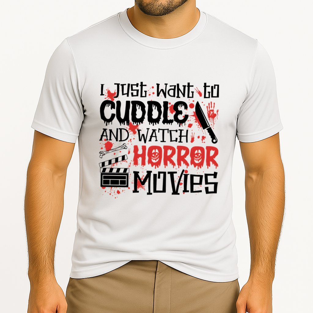 I Just Want To Cuddle And Watch Horror Movies Cooling Performance Crew T-Shirt