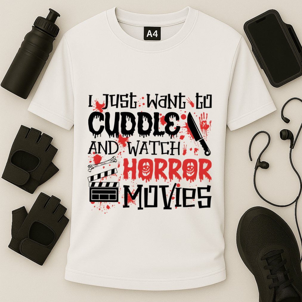 I Just Want To Cuddle And Watch Horror Movies Cooling Performance Crew T-Shirt