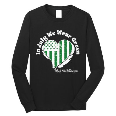 In July We Wear Green Minority Mental Health Awareness Heart Long Sleeve Shirt