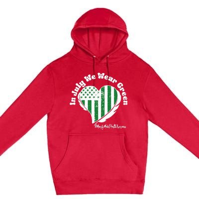 In July We Wear Green Minority Mental Health Awareness Heart Premium Pullover Hoodie