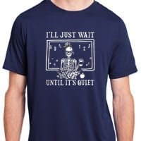 Ill Just Wait Until Its Quiet Halloween Teacher Skeleton Adult ChromaSoft Performance T-Shirt