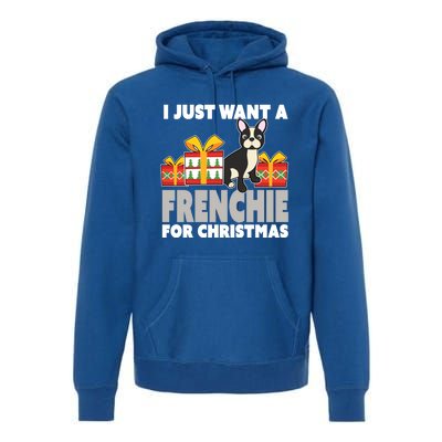 I Just Want A French Bulldog Cute Frenchie Christmas Great Gift Premium Hoodie