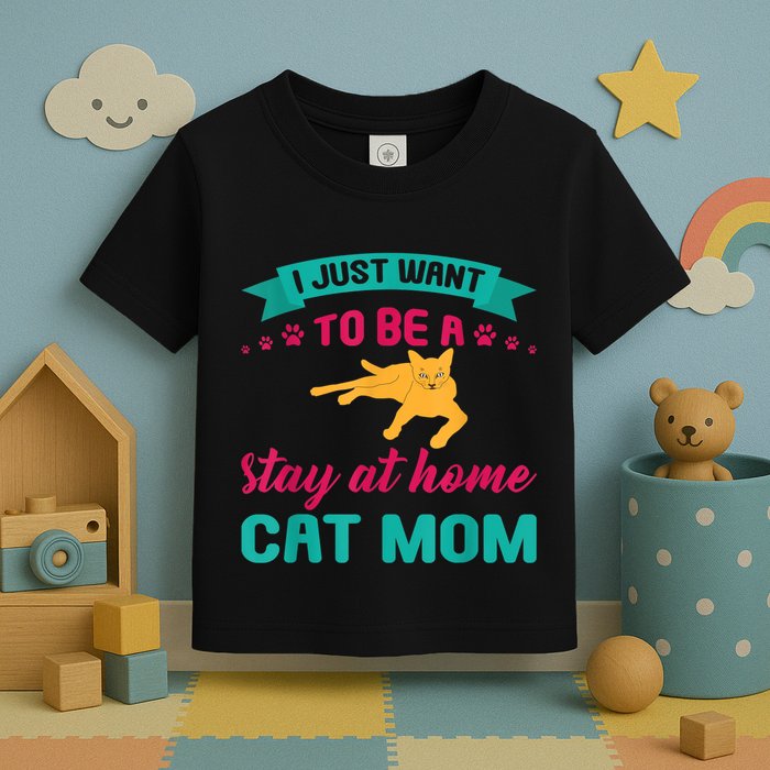 I Just Want To Be A Stay At Home Cat Mom Toddler T-Shirt