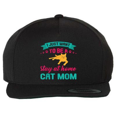 I Just Want To Be A Stay At Home Cat Mom Wool Snapback Cap