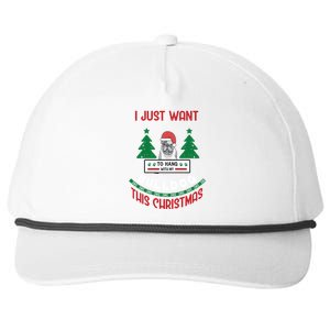 I Just Want To Hang With My Bulldog This Christmas Gift Snapback Five-Panel Rope Hat