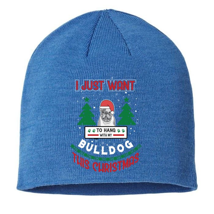 I Just Want To Hang With My Bulldog This Christmas Gift Sustainable Beanie