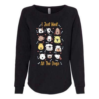 I Just Want All The Dogs Gift Womens California Wash Sweatshirt