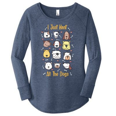 I Just Want All The Dogs Gift Women's Perfect Tri Tunic Long Sleeve Shirt