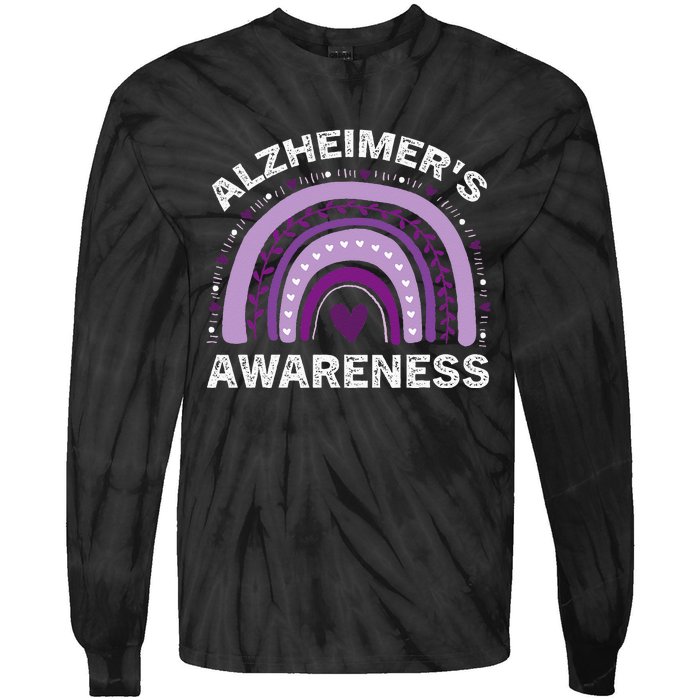 In June We Wear Purple Alzheimer Awareness Tie-Dye Long Sleeve Shirt