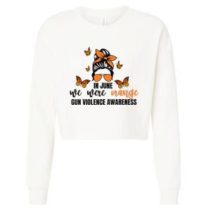 In June We Wear Orange Gun Violence Awareness Day Cropped Pullover Crew