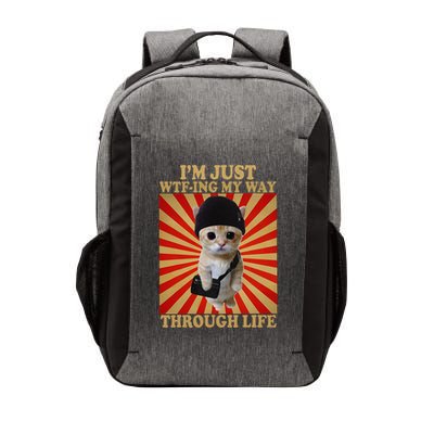 IM Just Wtfing My Way Through Life Funny Cat Meme Humorous Vector Backpack