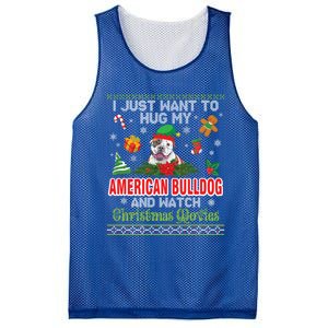 I Just Want To Hug My American Bulldog And Watch Xmas Movie Great Gift Mesh Reversible Basketball Jersey Tank