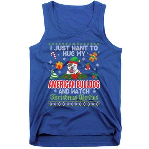 I Just Want To Hug My American Bulldog And Watch Xmas Movie Great Gift Tank Top