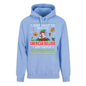 I Just Want To Hug My American Bulldog And Watch Xmas Movie Great Gift Unisex Surf Hoodie