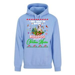 I Just Want To Hug My Bulldog And Watch Christmas Movies Meaningful Gift Unisex Surf Hoodie