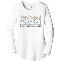 I Just Wet My Plants Funny Gardening Plant Lover Women's Perfect Tri Tunic Long Sleeve Shirt