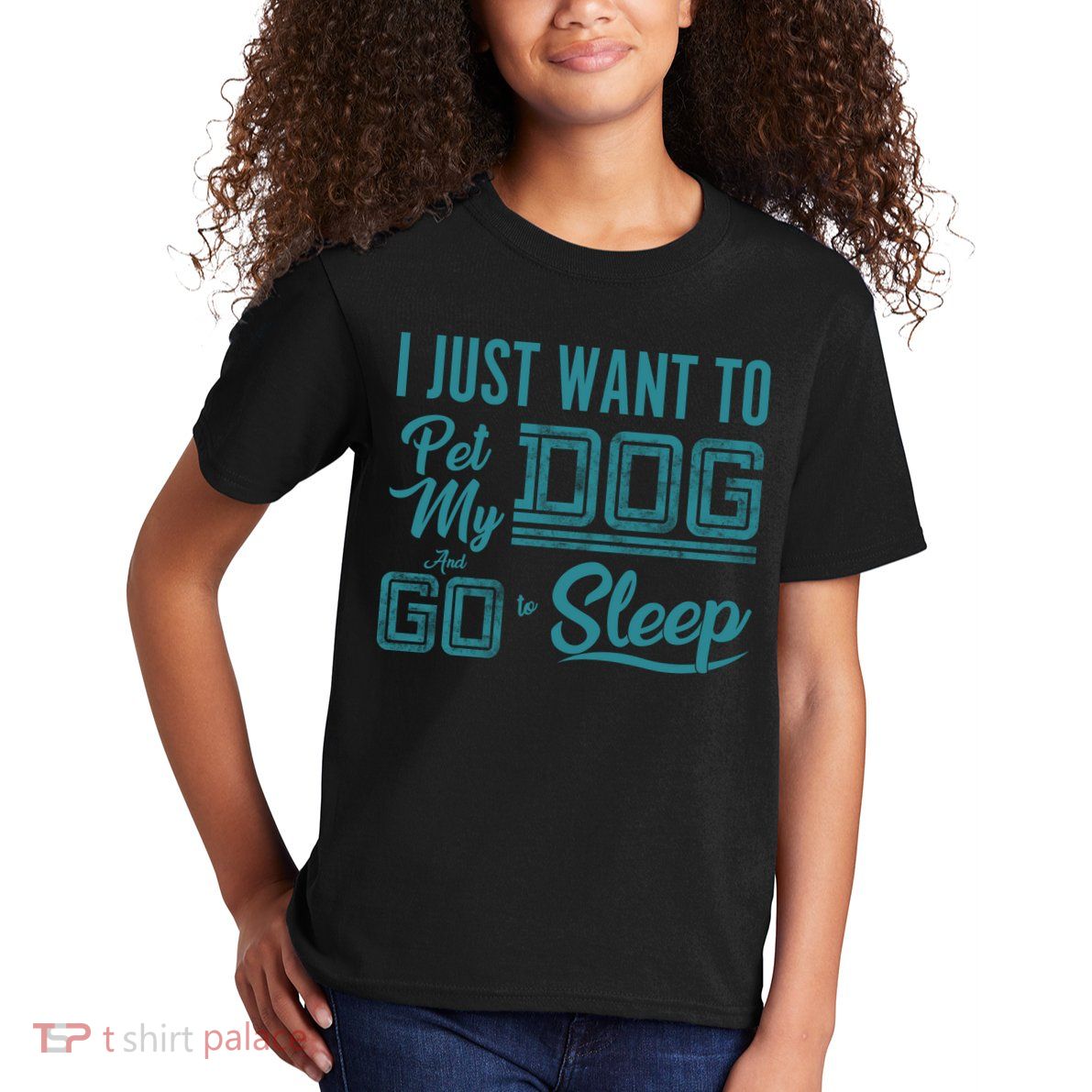 I Just Want To Pet My Dog And Sleep Kids T-Shirt
