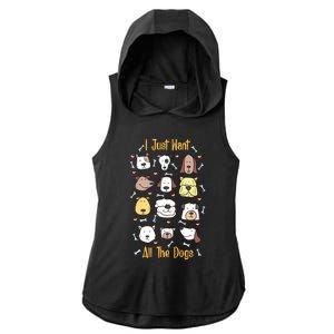 I Just Want All The Dogs Great Gift Ladies PosiCharge Tri-Blend Wicking Draft Hoodie Tank