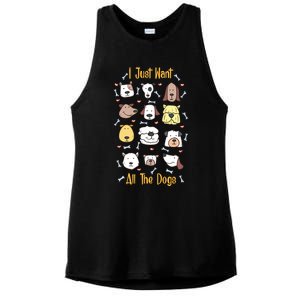 I Just Want All The Dogs Great Gift Ladies PosiCharge Tri-Blend Wicking Tank