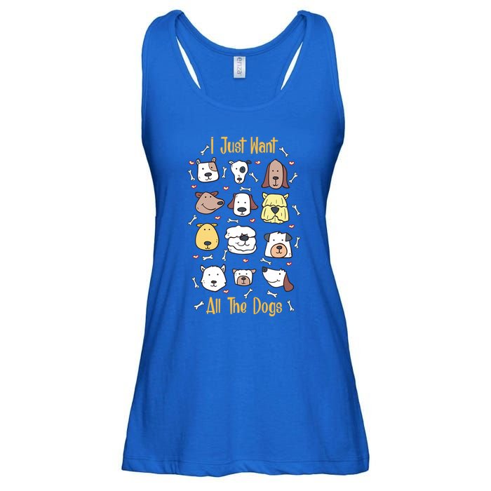 I Just Want All The Dogs Great Gift Ladies Essential Flowy Tank