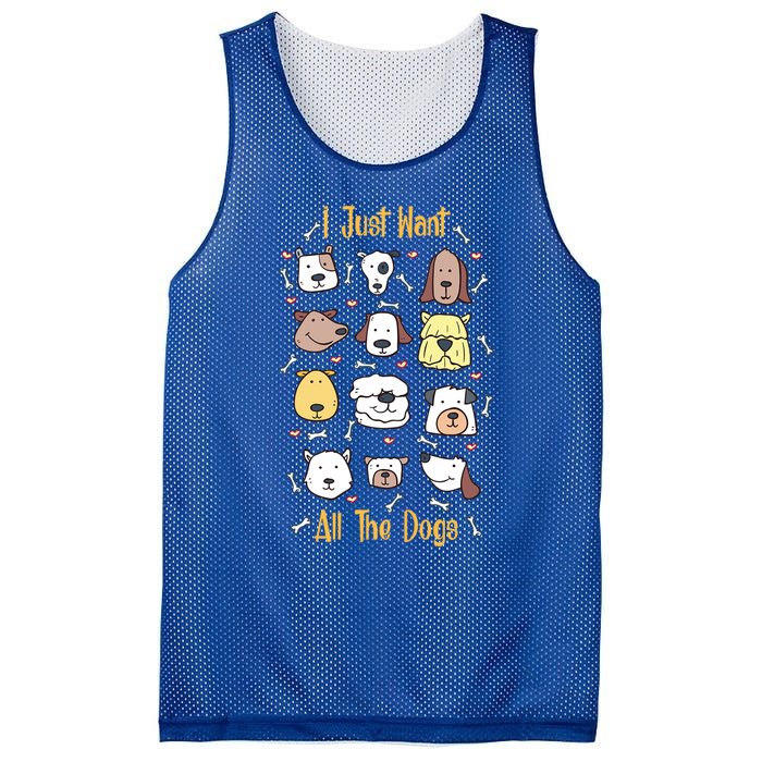 I Just Want All The Dogs Great Gift Mesh Reversible Basketball Jersey Tank