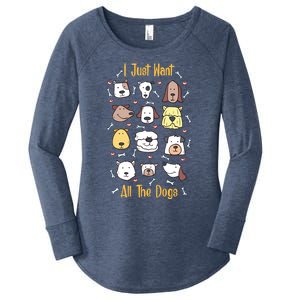 I Just Want All The Dogs Great Gift Women's Perfect Tri Tunic Long Sleeve Shirt