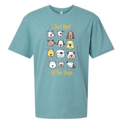 I Just Want All The Dogs Great Gift Sueded Cloud Jersey T-Shirt