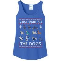 I Just Want All The Dogs Ugly Sweater Xmas Funny Ugly Gift Ladies Essential Tank