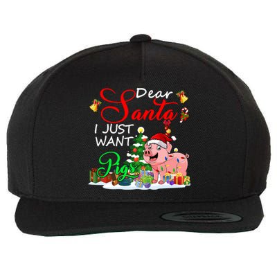 I Just Want Pigs Christmas Farmer Santa Pig Lover Gift Wool Snapback Cap