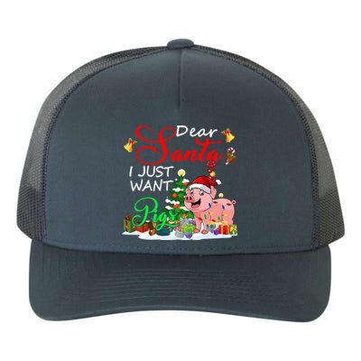 I Just Want Pigs Christmas Farmer Santa Pig Lover Gift Yupoong Adult 5-Panel Trucker Hat