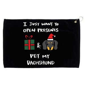 I Just Want To Open Presents And Pet My Dachshund Christmas Cute Gift Grommeted Golf Towel