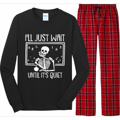 Ill Just Wait Until Its Quiet Teacher Lazy Halloween Costume Long Sleeve Pajama Set