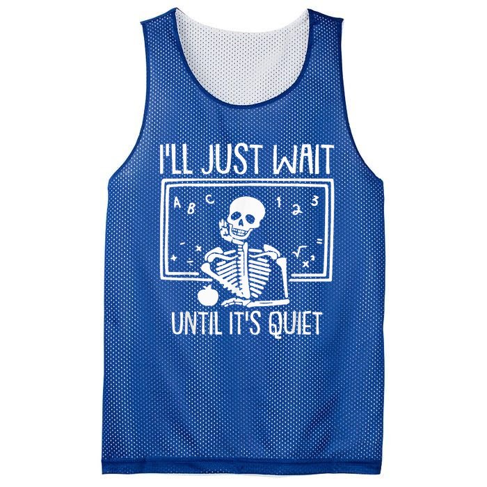 Ill Just Wait Until Its Quiet Teacher Lazy Halloween Costume Mesh Reversible Basketball Jersey Tank