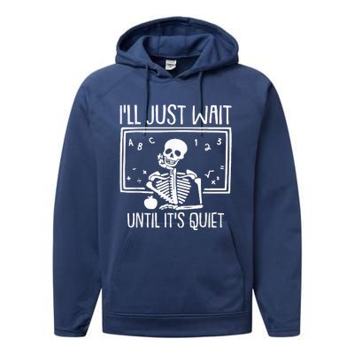 Ill Just Wait Until Its Quiet Teacher Lazy Halloween Costume Performance Fleece Hoodie