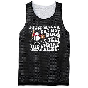 I Just Wanna Eat Hot Dog Tell The Umpire He's Blind Basebal Mesh Reversible Basketball Jersey Tank