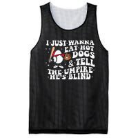 I Just Wanna Eat Hot Dog Tell The Umpire He's Blind Basebal Mesh Reversible Basketball Jersey Tank