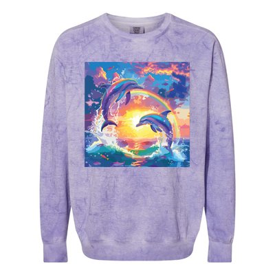 I Just Wanna Be Part Of Your Symphony Symphony Dolphin Meme Colorblast Crewneck Sweatshirt