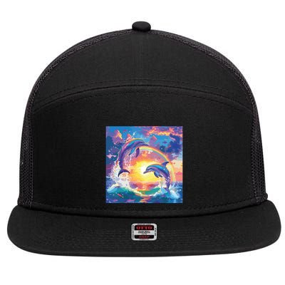 I Just Wanna Be Part Of Your Symphony Symphony Dolphin Meme 7 Panel Mesh Trucker Snapback Hat