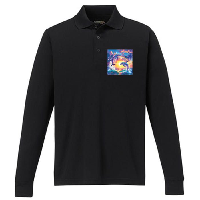 I Just Wanna Be Part Of Your Symphony Symphony Dolphin Meme Performance Long Sleeve Polo