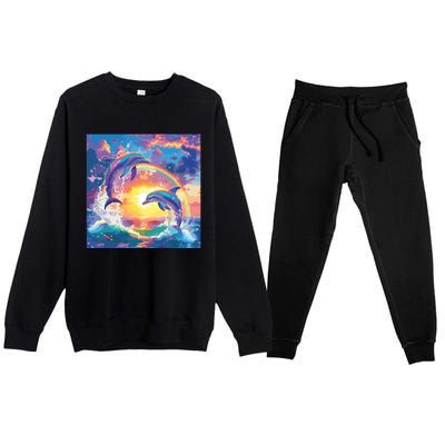 I Just Wanna Be Part Of Your Symphony Symphony Dolphin Meme Premium Crewneck Sweatsuit Set