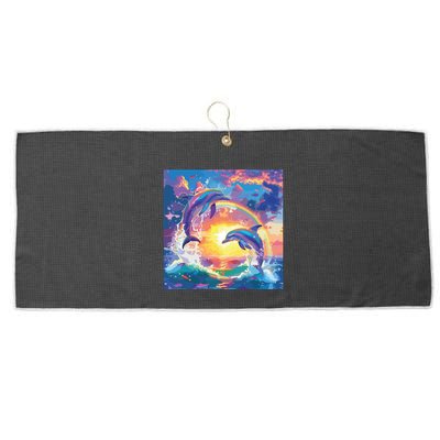 I Just Wanna Be Part Of Your Symphony Symphony Dolphin Meme Large Microfiber Waffle Golf Towel