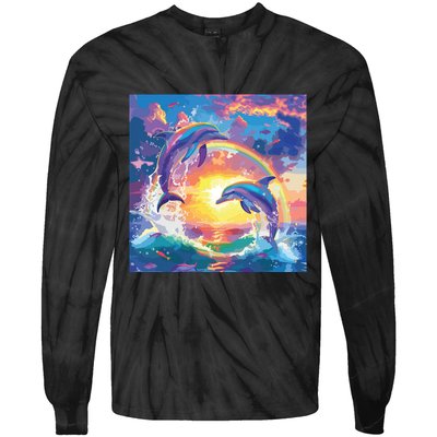 I Just Wanna Be Part Of Your Symphony Symphony Dolphin Meme Tie-Dye Long Sleeve Shirt