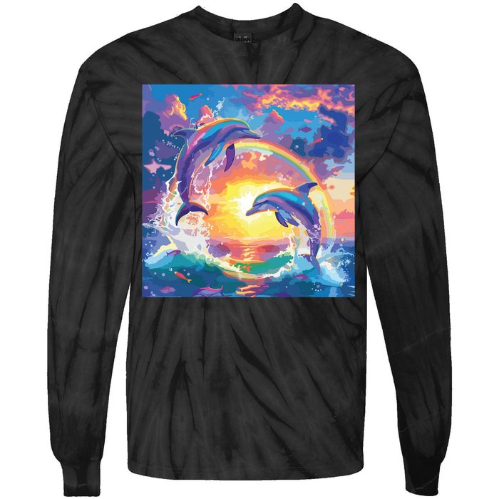 I Just Wanna Be Part Of Your Symphony Symphony Dolphin Meme Tie-Dye Long Sleeve Shirt