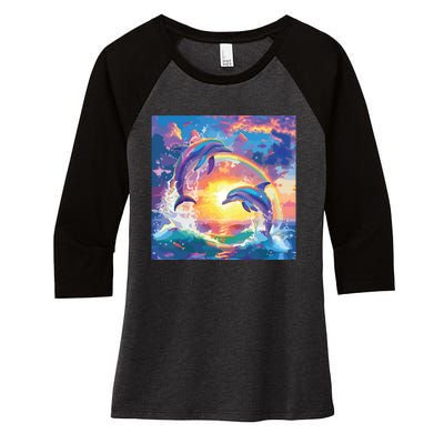 I Just Wanna Be Part Of Your Symphony Symphony Dolphin Meme Women's Tri-Blend 3/4-Sleeve Raglan Shirt