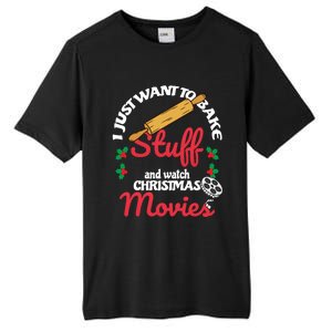 I Just Want To Bake Stuff And Watch Xmas Movies Gift Tall Fusion ChromaSoft Performance T-Shirt