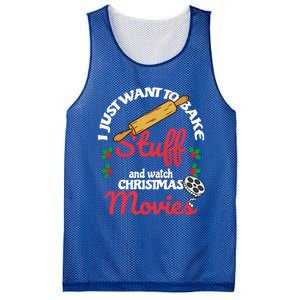 I Just Want To Bake Stuff And Watch Xmas Movies Gift Mesh Reversible Basketball Jersey Tank