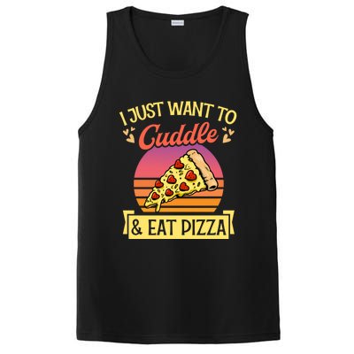 I Just Want To Cuddle And Eat Pizza Valentines Day Gift PosiCharge Competitor Tank