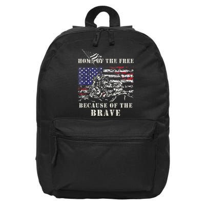 Iwo Jima WWII Veteran Memorial Day USA Flag Army Patriotic 16 in Basic Backpack